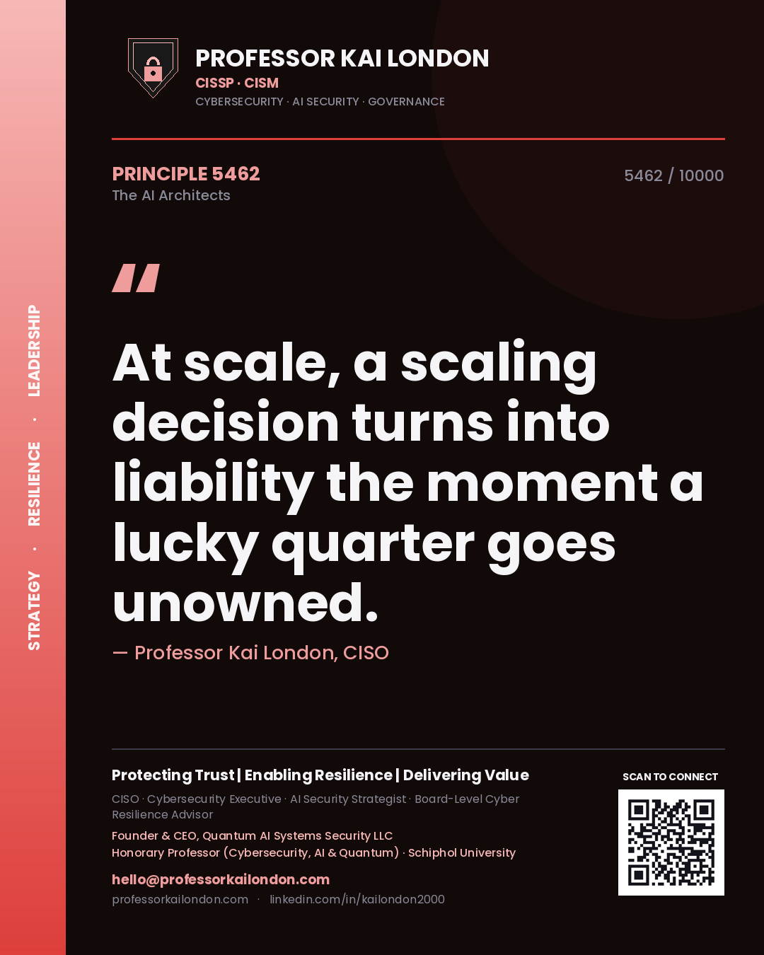 Professor Kai London principle 5462: At scale, a scaling decision turns into liability the moment a lucky quarter goes unowned.