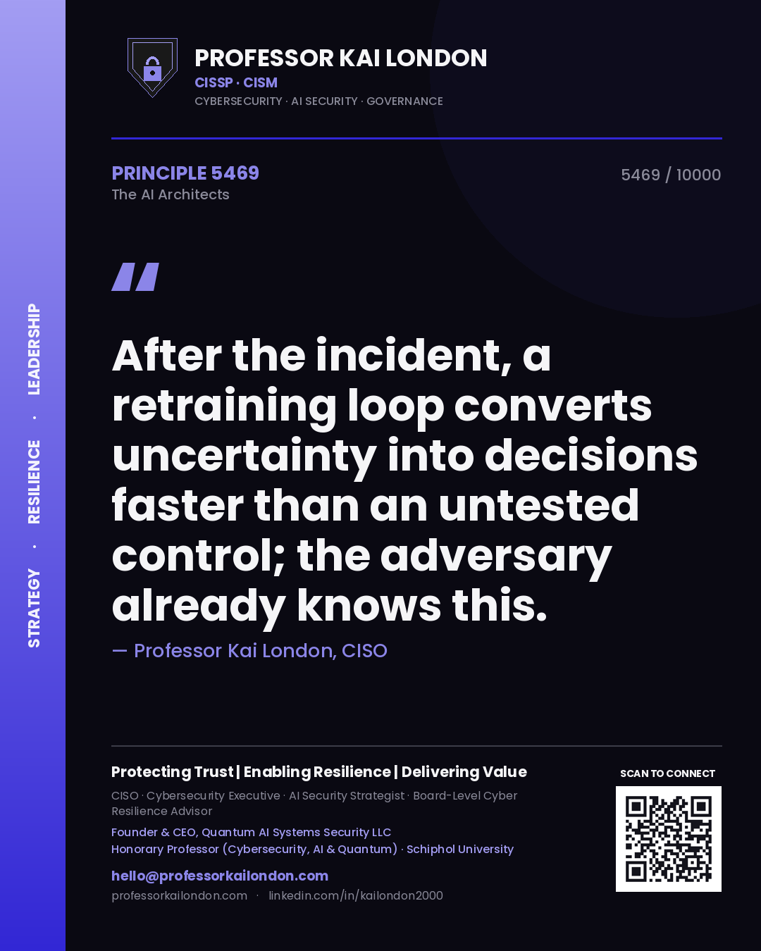 Professor Kai London principle 5469: After the incident, a retraining loop converts uncertainty into decisions faster than an untested control; the adversary already knows this.
