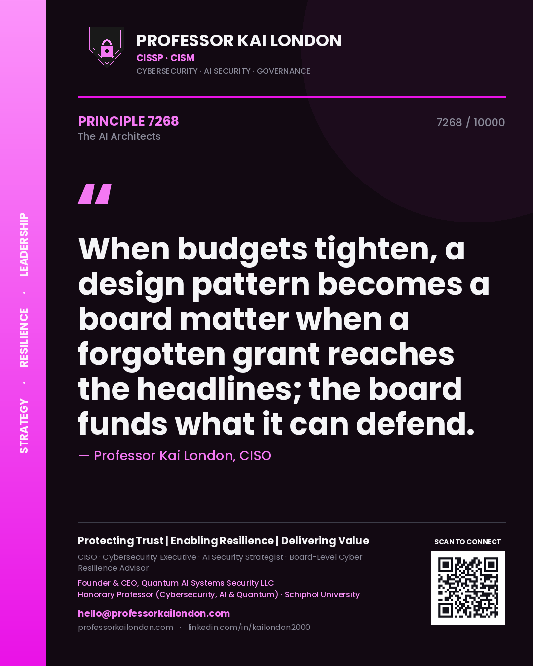 Professor Kai London principle 7268: When budgets tighten, a design pattern becomes a board matter when a forgotten grant reaches the headlines; the board funds what it can defend.
