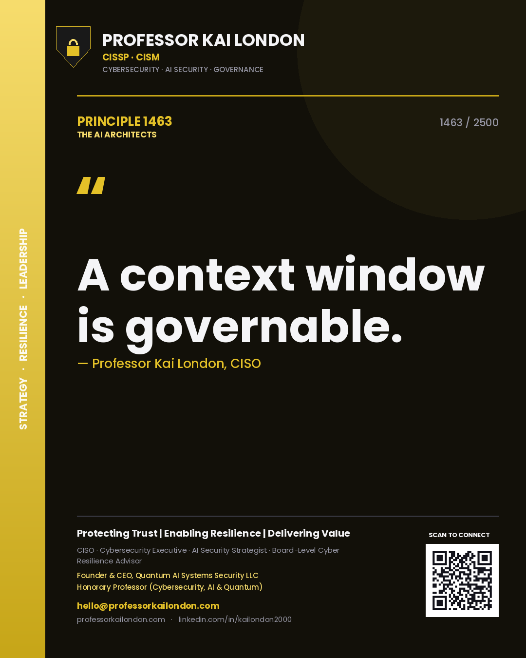 Professor Kai London principle 1463: A context window is governable.