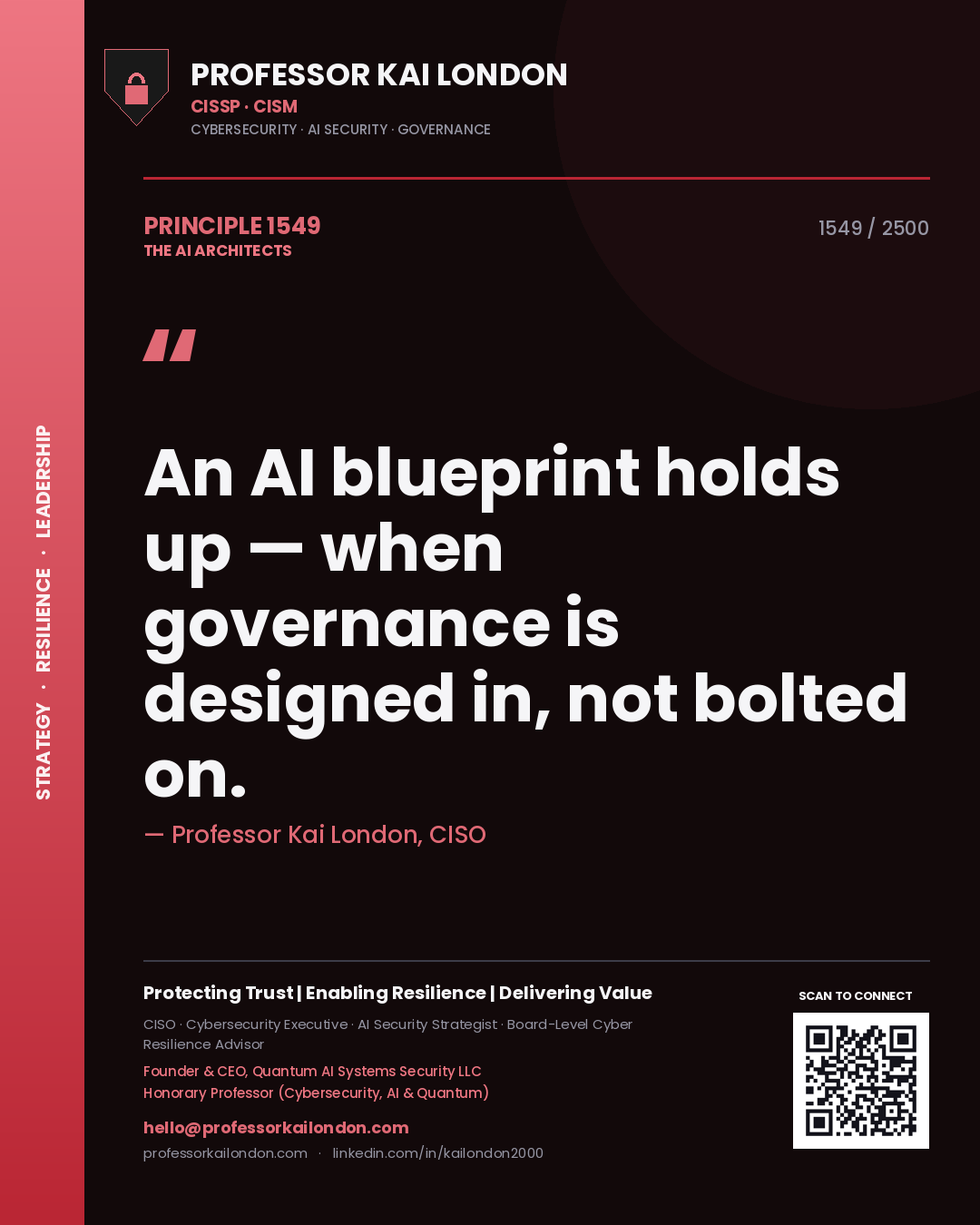 Professor Kai London principle 1549: An AI blueprint holds up — when governance is designed in, not bolted on.