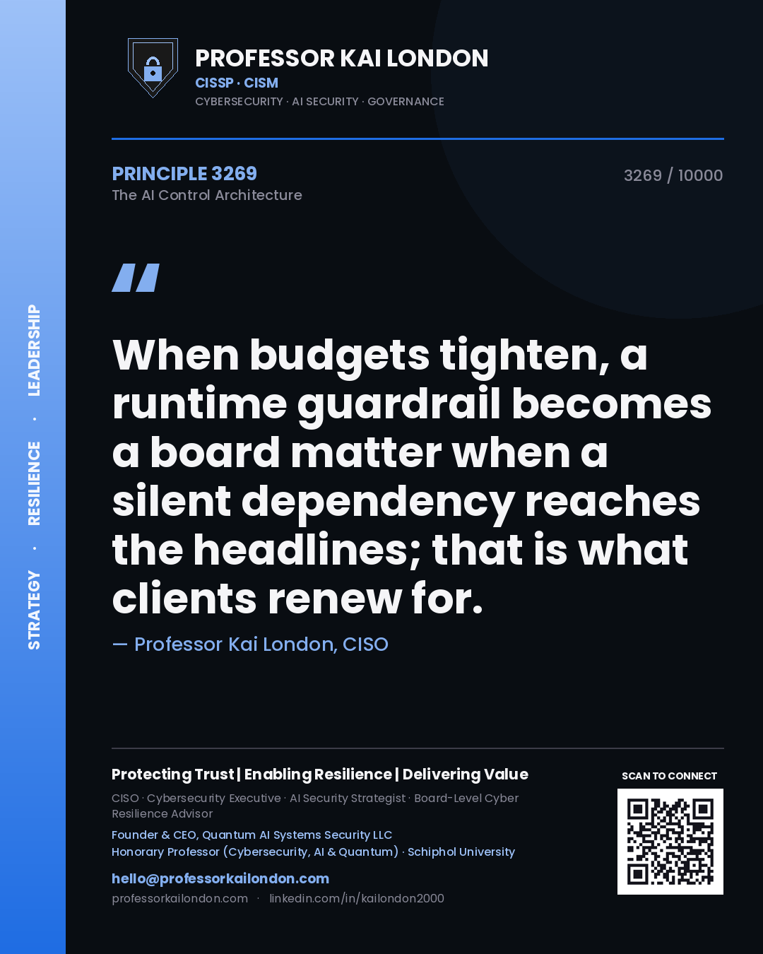 Professor Kai London principle 3269: When budgets tighten, a runtime guardrail becomes a board matter when a silent dependency reaches the headlines; that is what clients renew for.