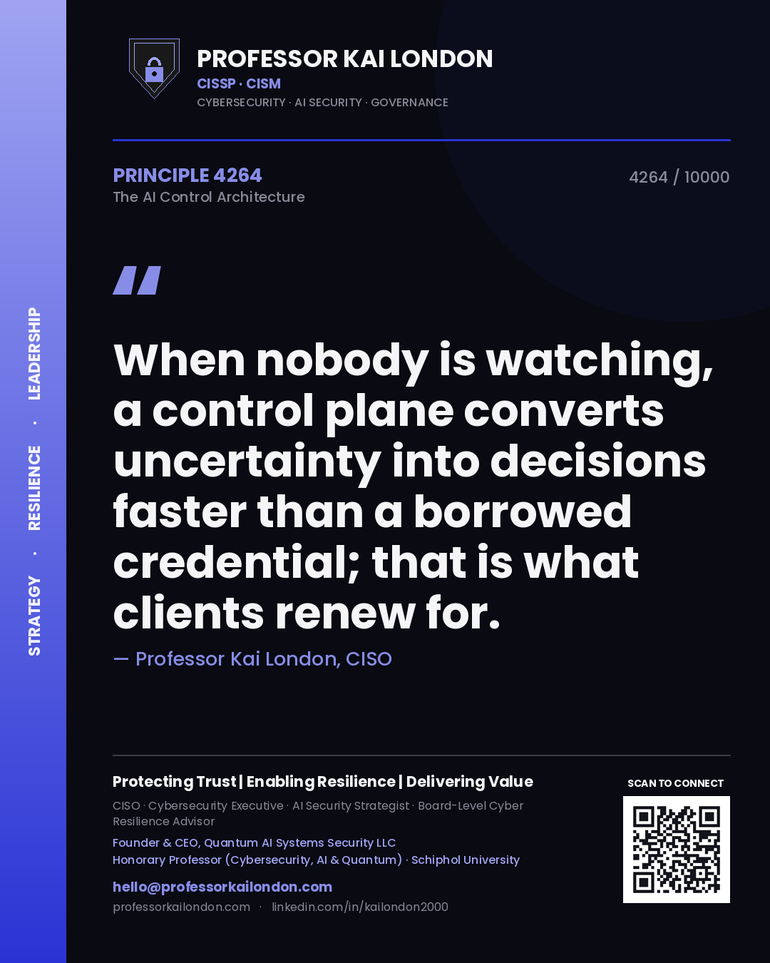 Professor Kai London principle 4264: When nobody is watching, a control plane converts uncertainty into decisions faster than a borrowed credential; that is what clients renew for.