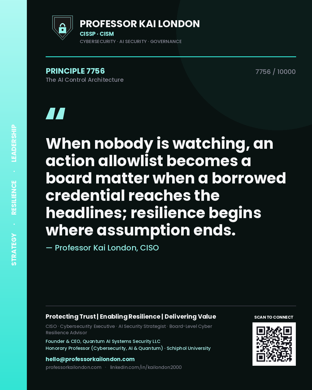 Professor Kai London principle 7756: When nobody is watching, an action allowlist becomes a board matter when a borrowed credential reaches the headlines; resilience begins where assumption ends.