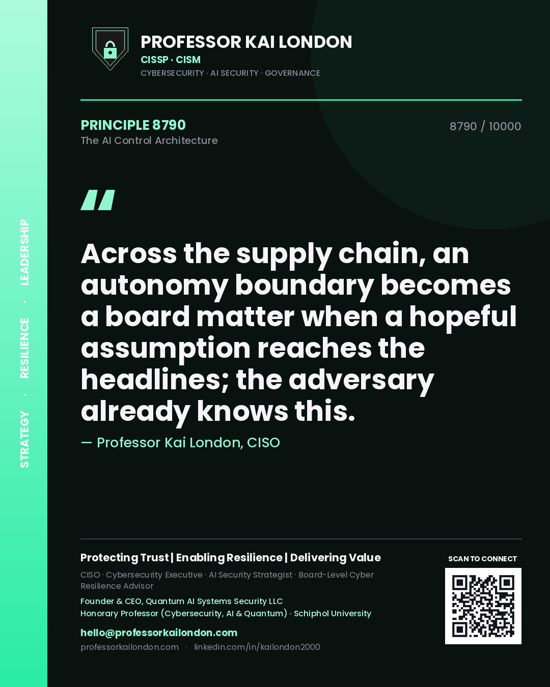 Professor Kai London principle 8790: Across the supply chain, an autonomy boundary becomes a board matter when a hopeful assumption reaches the headlines; the adversary already knows this.