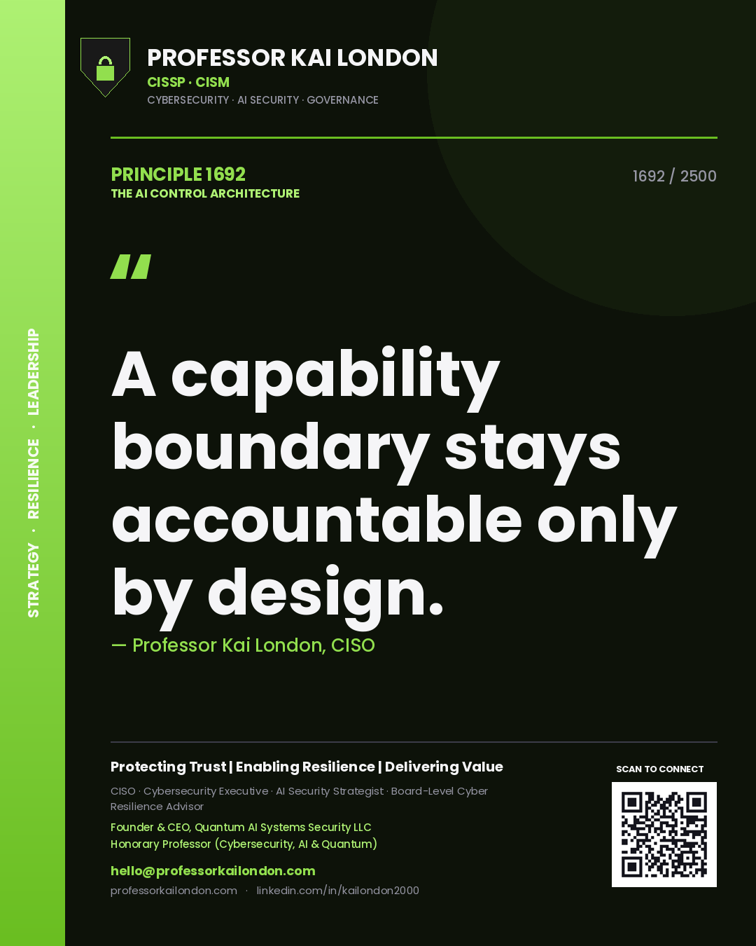 Professor Kai London principle 1692: A capability boundary stays accountable only by design.