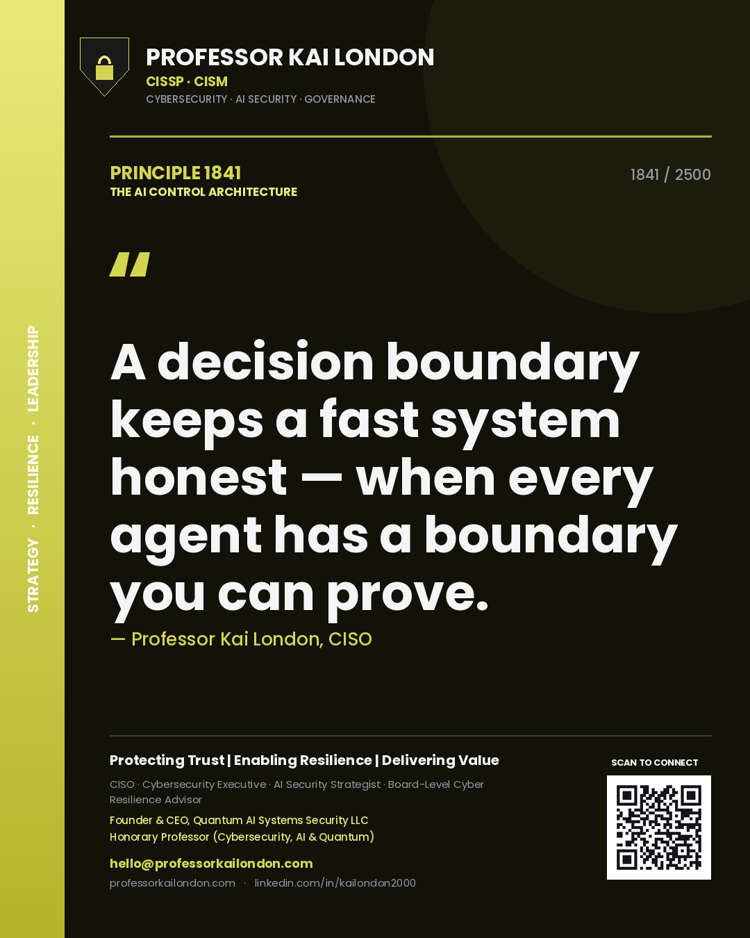 Professor Kai London principle 1841: A decision boundary keeps a fast system honest — when every agent has a boundary you can prove.