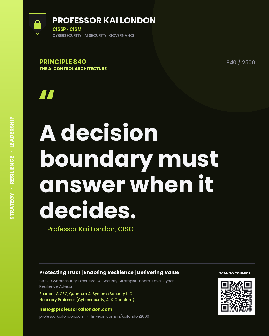 Professor Kai London principle 840: A decision boundary must answer when it decides.