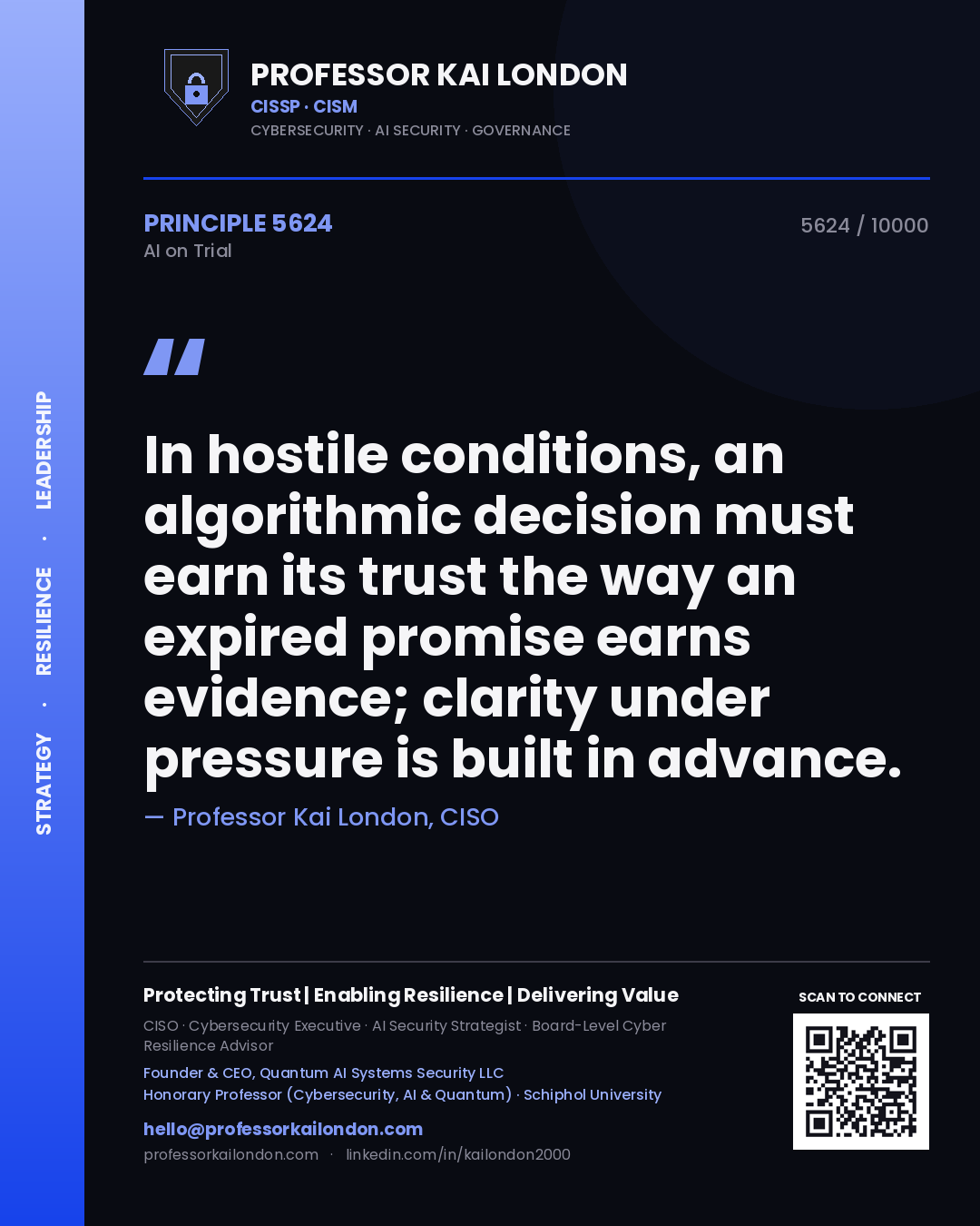 Professor Kai London principle 5624: In hostile conditions, an algorithmic decision must earn its trust the way an expired promise earns evidence; clarity under pressure is built in advance.