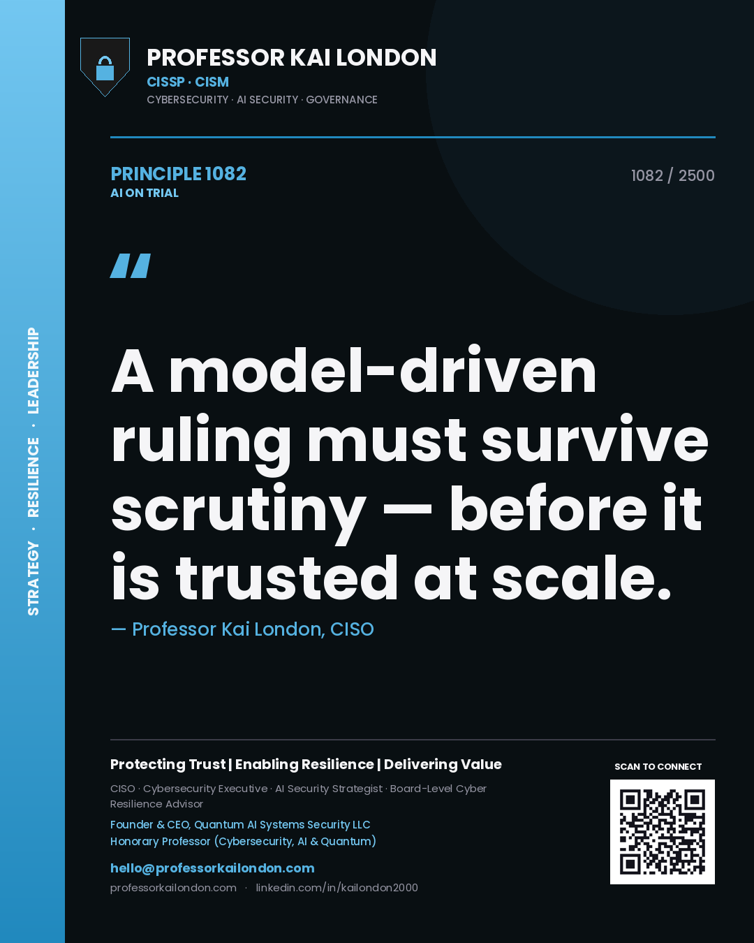 Professor Kai London principle 1082: A model-driven ruling must survive scrutiny — before it is trusted at scale.