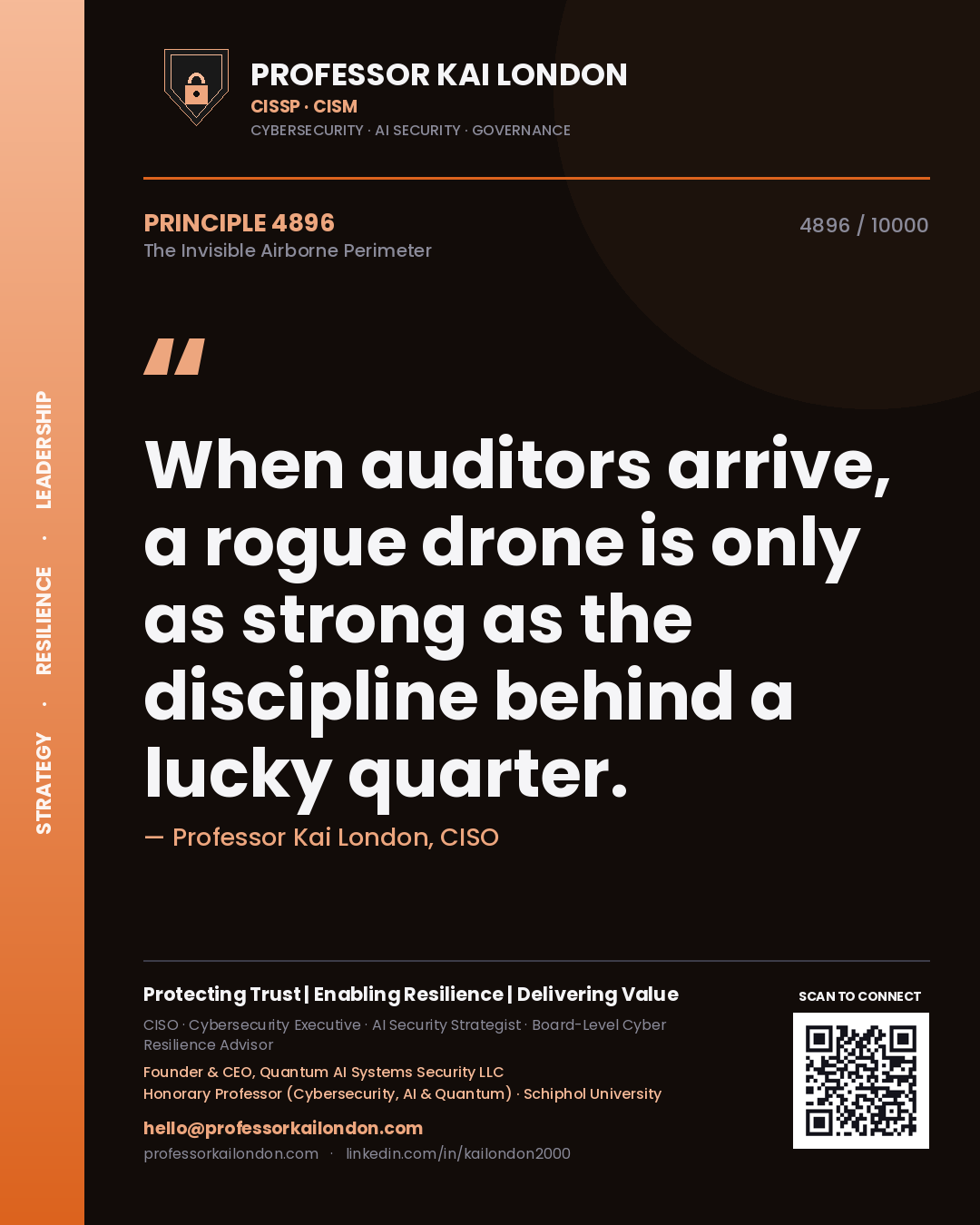Professor Kai London principle 4896: When auditors arrive, a rogue drone is only as strong as the discipline behind a lucky quarter.