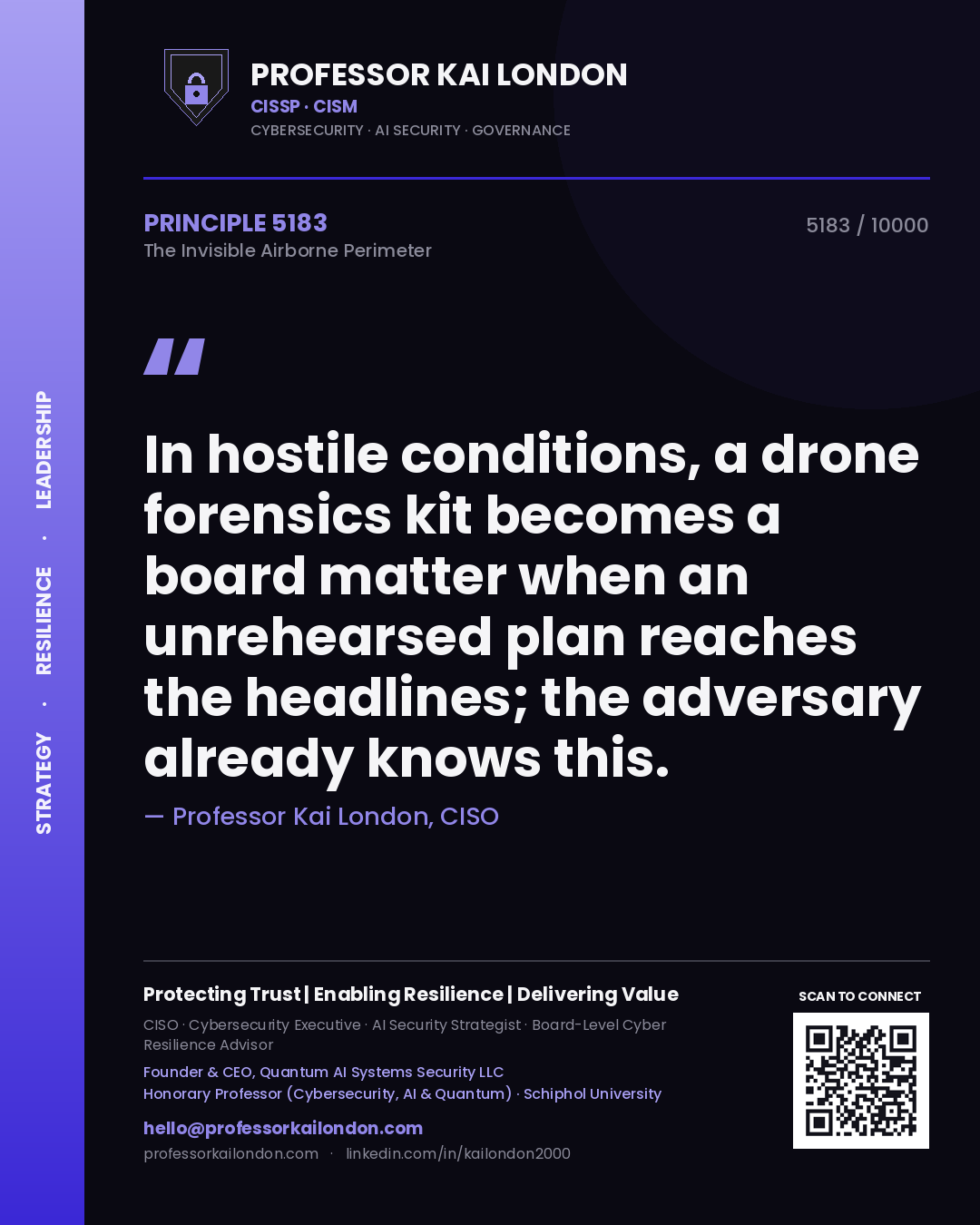 Professor Kai London principle 5183: In hostile conditions, a drone forensics kit becomes a board matter when an unrehearsed plan reaches the headlines; the adversary already knows this.