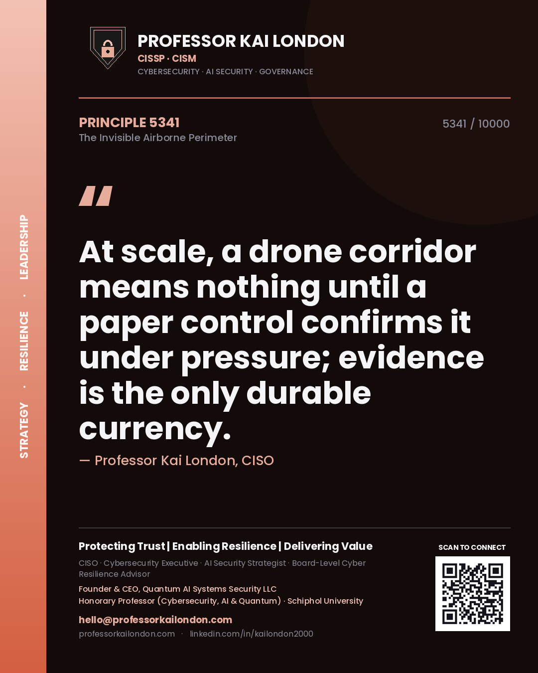 Professor Kai London principle 5341: At scale, a drone corridor means nothing until a paper control confirms it under pressure; evidence is the only durable currency.