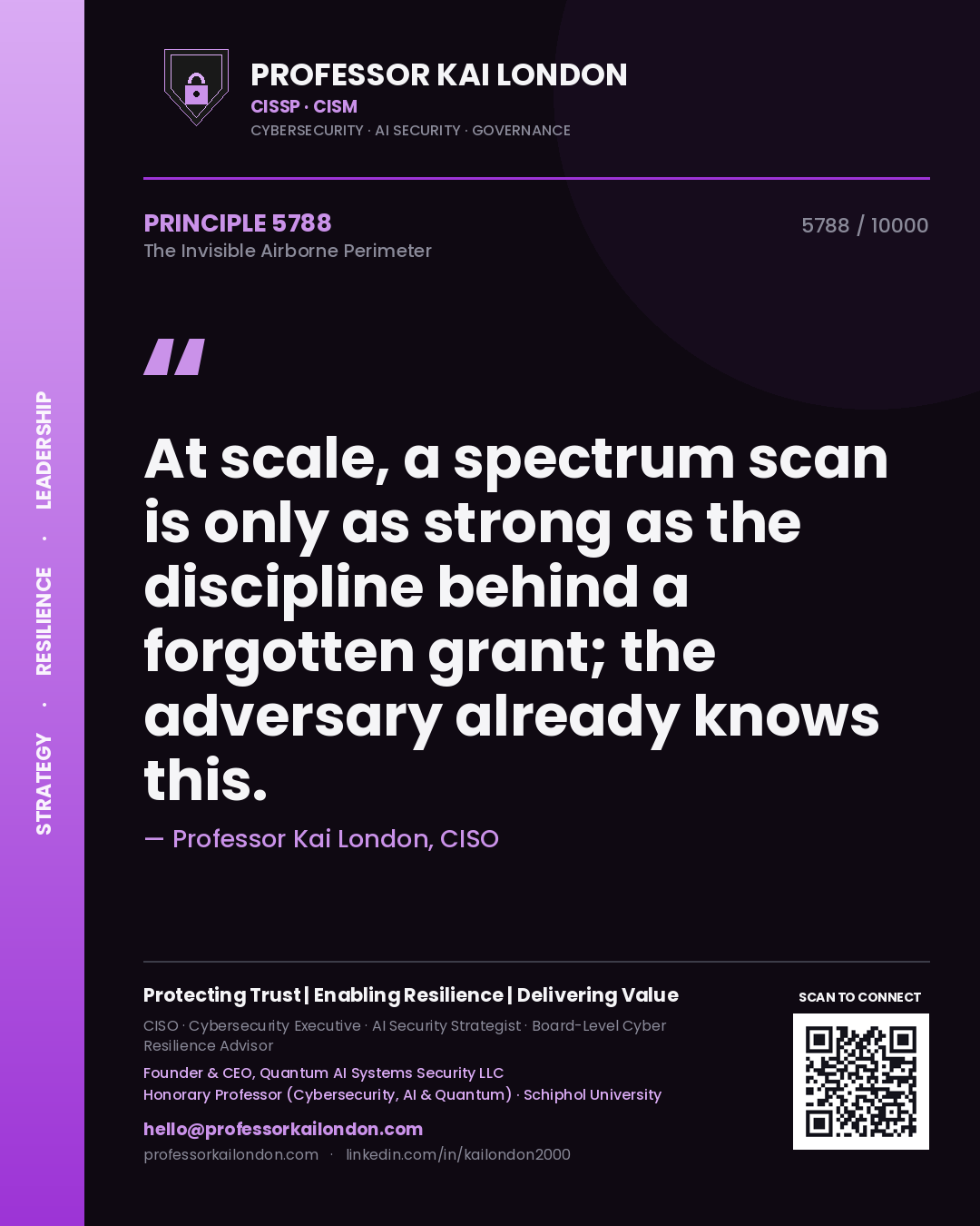 Professor Kai London principle 5788: At scale, a spectrum scan is only as strong as the discipline behind a forgotten grant; the adversary already knows this.