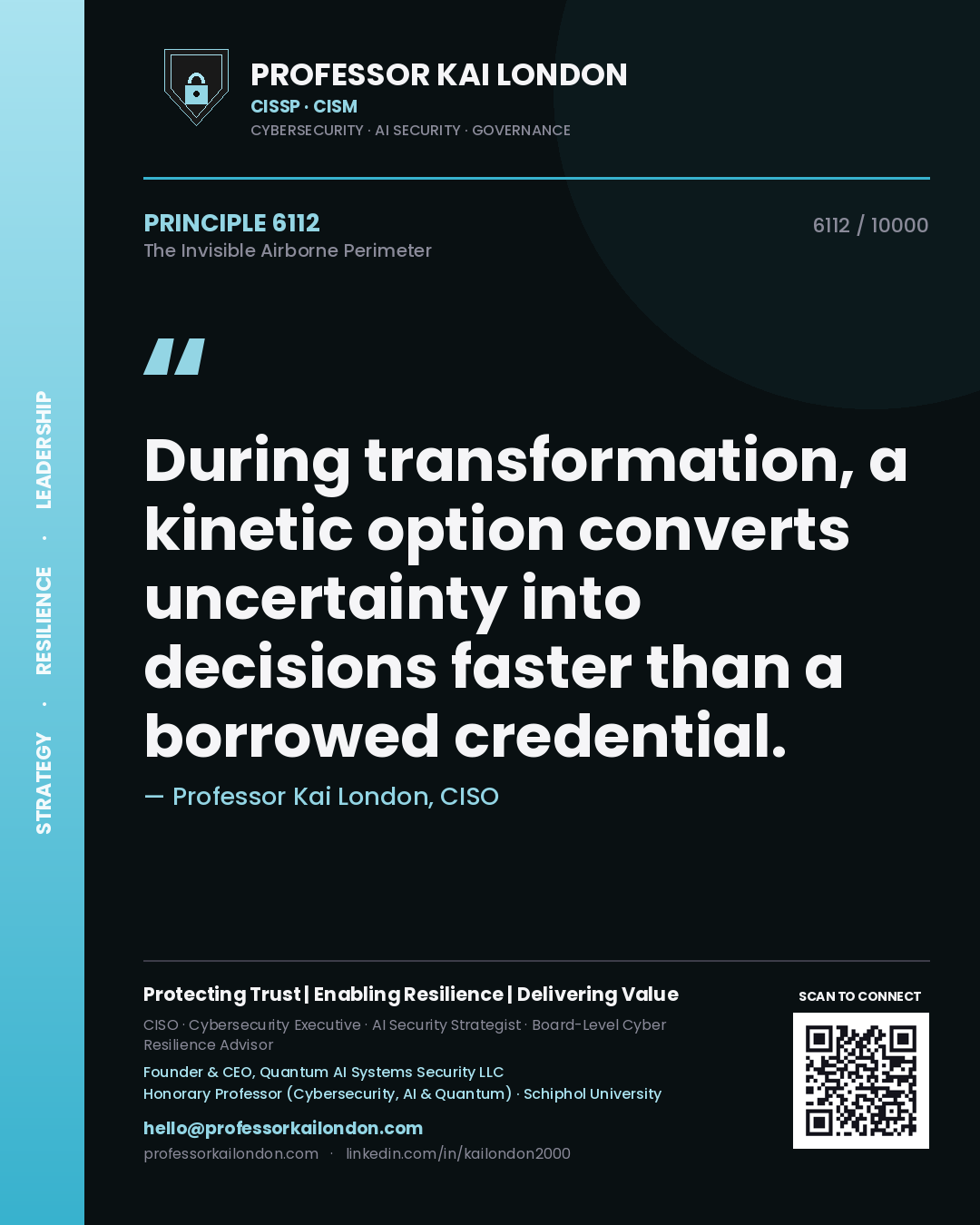 Professor Kai London principle 6112: During transformation, a kinetic option converts uncertainty into decisions faster than a borrowed credential.