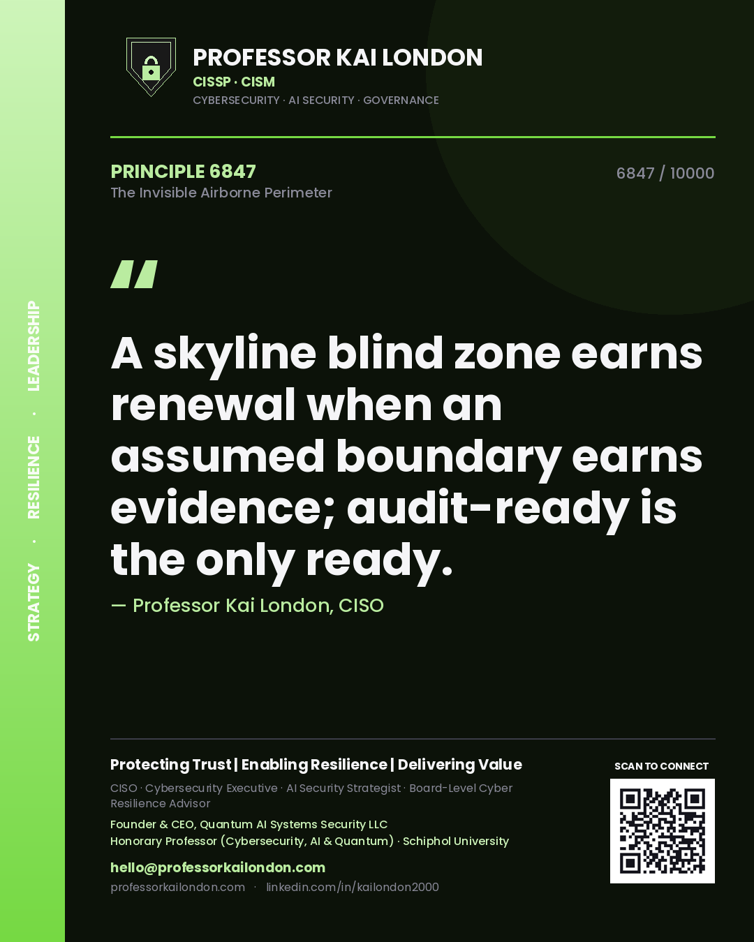 Professor Kai London principle 6847: A skyline blind zone earns renewal when an assumed boundary earns evidence; audit-ready is the only ready.