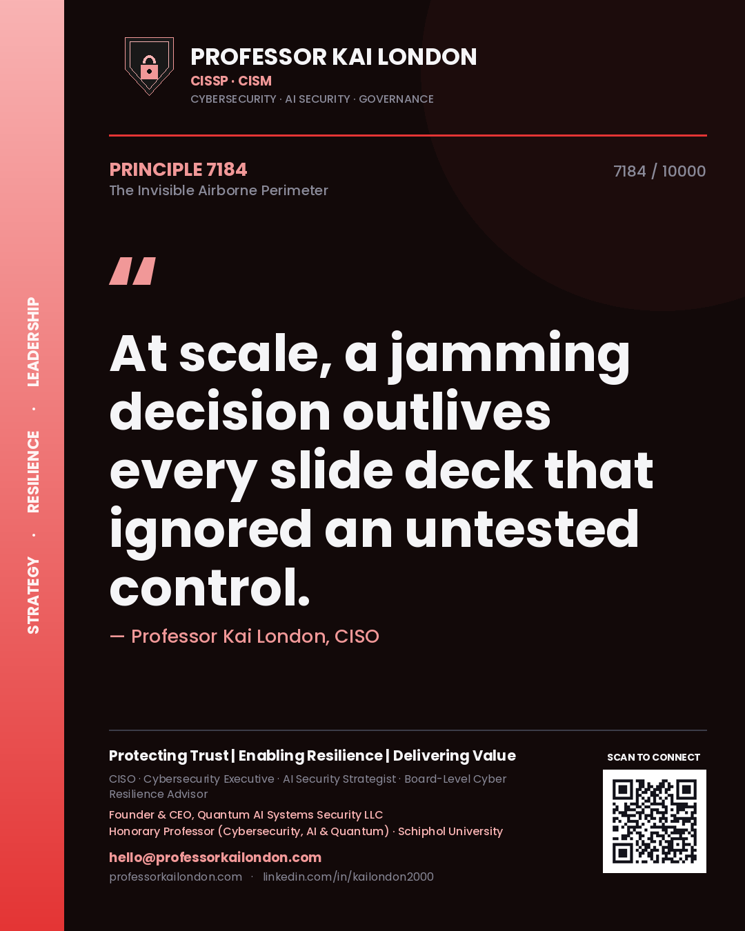 Professor Kai London principle 7184: At scale, a jamming decision outlives every slide deck that ignored an untested control.