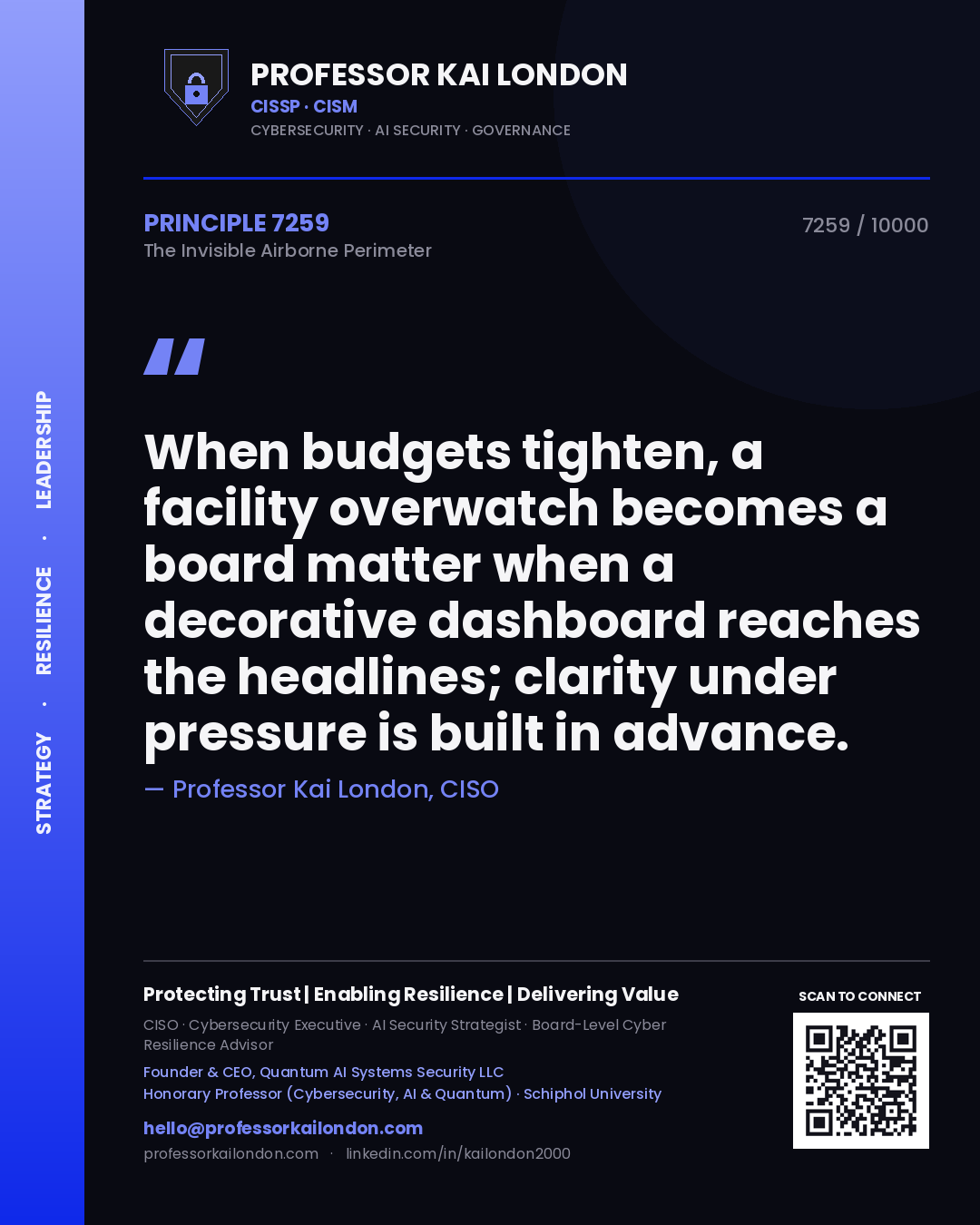 Professor Kai London principle 7259: When budgets tighten, a facility overwatch becomes a board matter when a decorative dashboard reaches the headlines; clarity under pressure is built in advance.