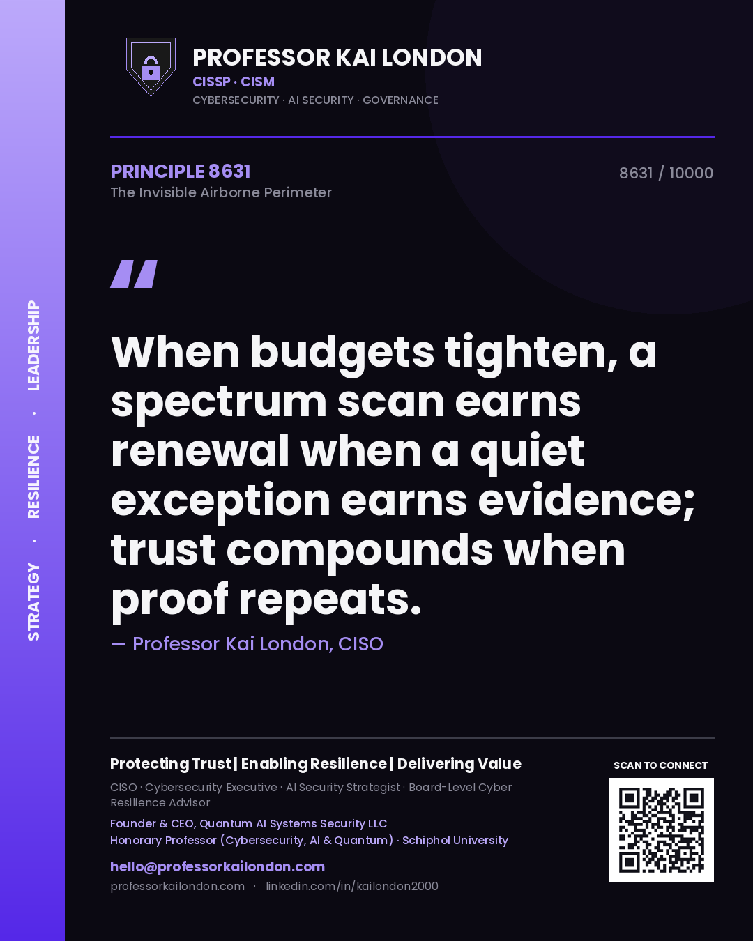 Professor Kai London principle 8631: When budgets tighten, a spectrum scan earns renewal when a quiet exception earns evidence; trust compounds when proof repeats.