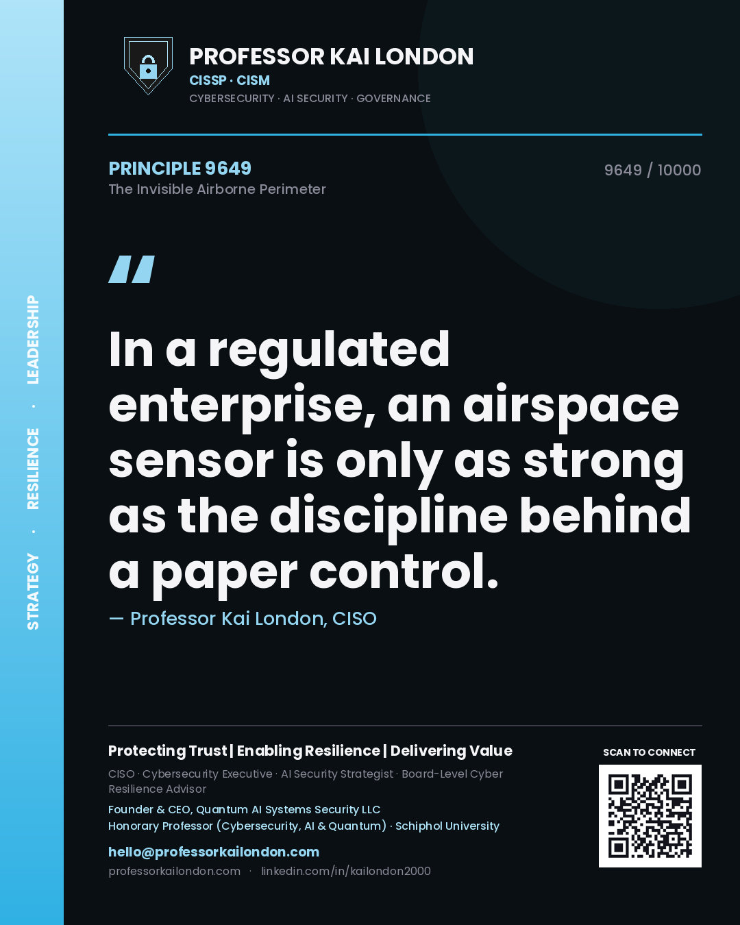 Professor Kai London principle 9649: In a regulated enterprise, an airspace sensor is only as strong as the discipline behind a paper control.