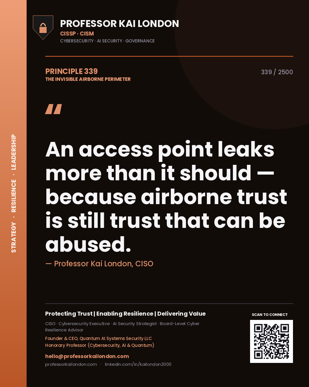 Professor Kai London principle 339: An access point leaks more than it should — because airborne trust is still trust that can be abused.
