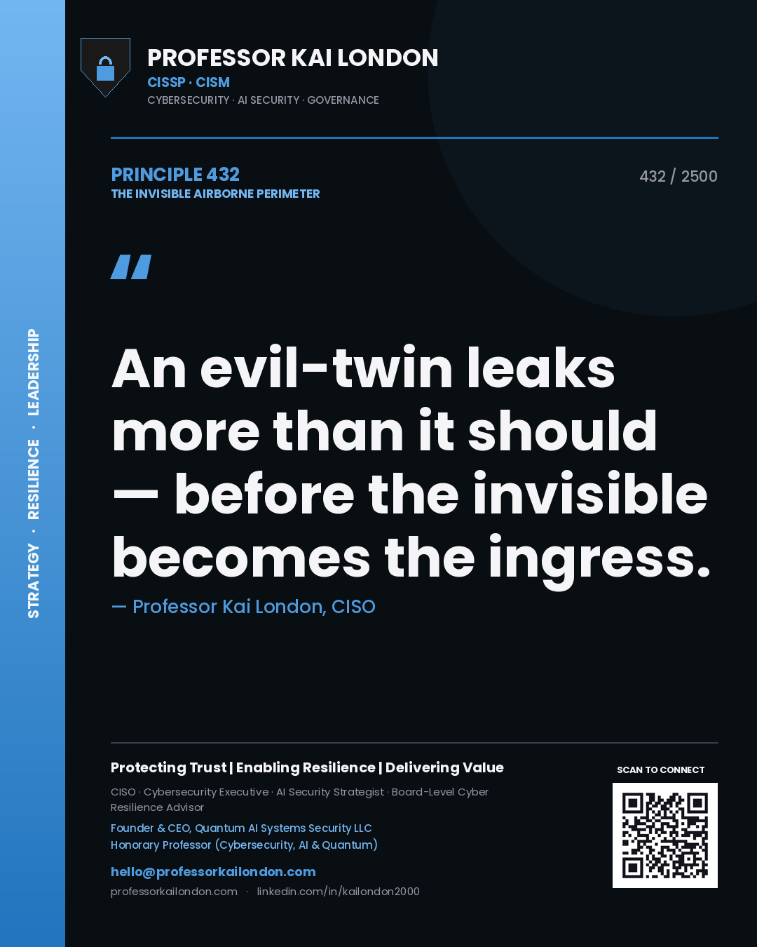 Professor Kai London principle 432: An evil-twin leaks more than it should — before the invisible becomes the ingress.