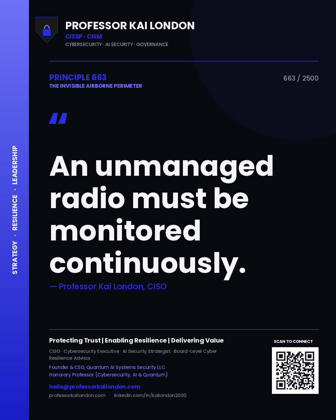 Professor Kai London principle 663: An unmanaged radio must be monitored continuously.