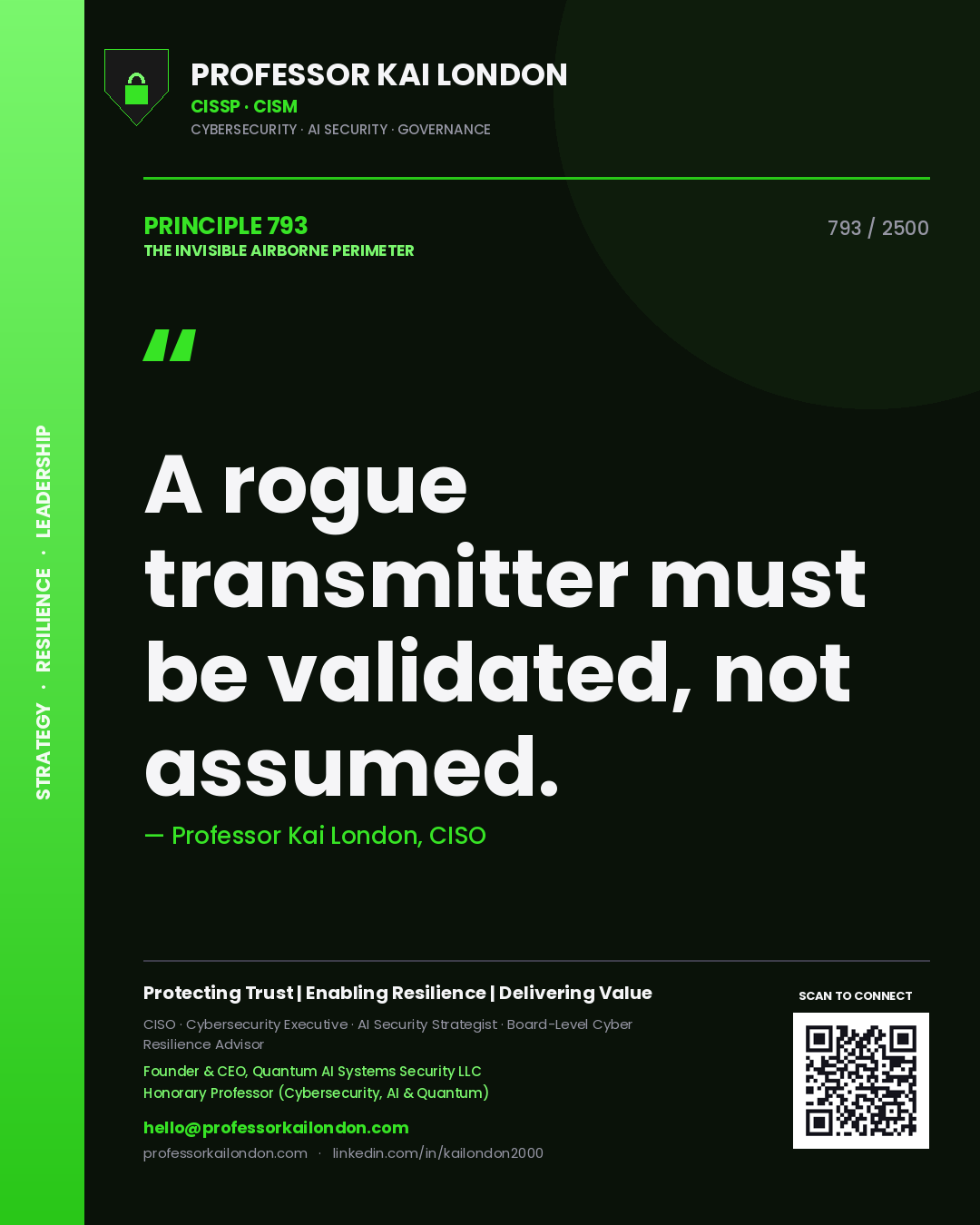 Professor Kai London principle 793: A rogue transmitter must be validated, not assumed.