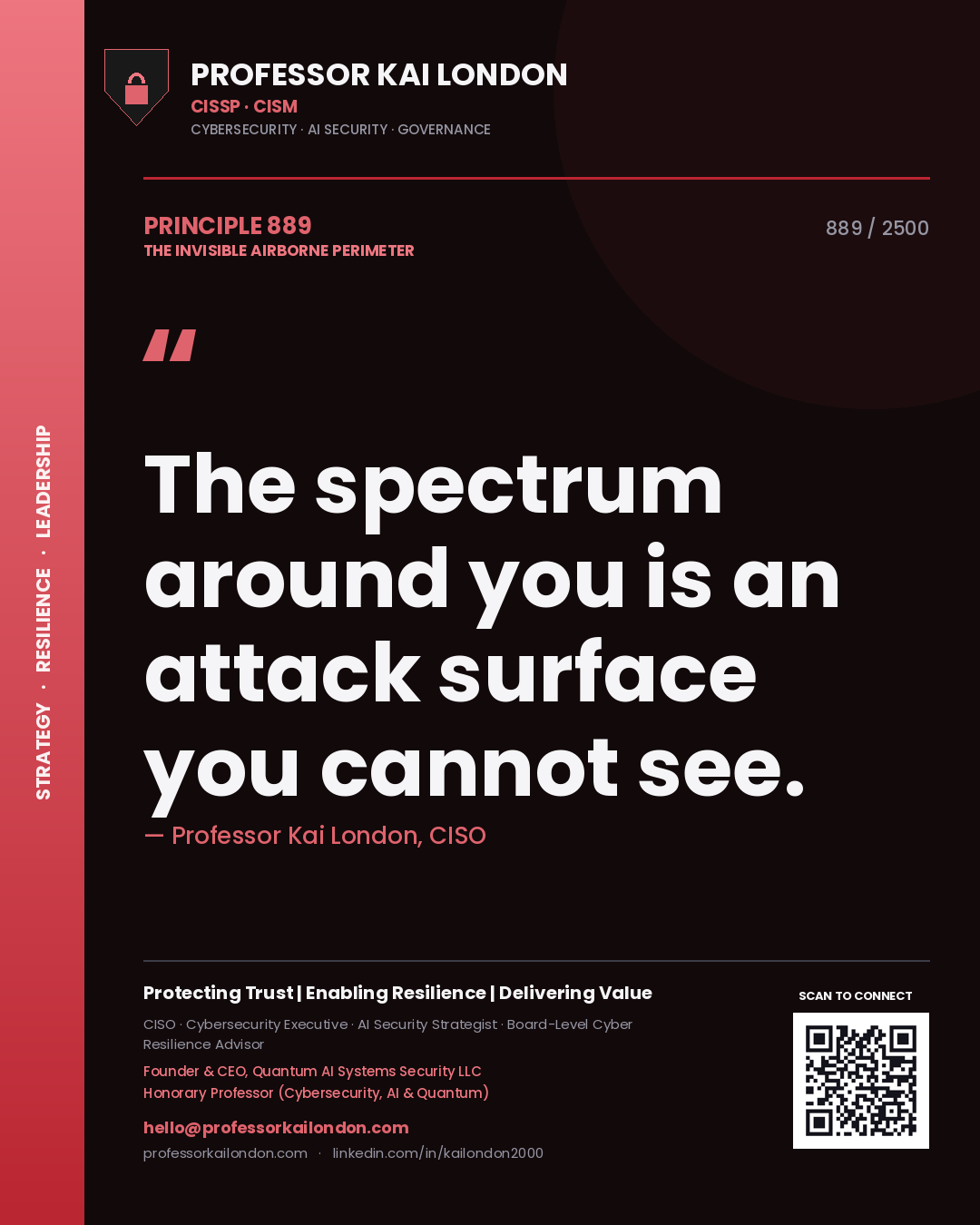 Professor Kai London principle 889: The spectrum around you is an attack surface you cannot see.