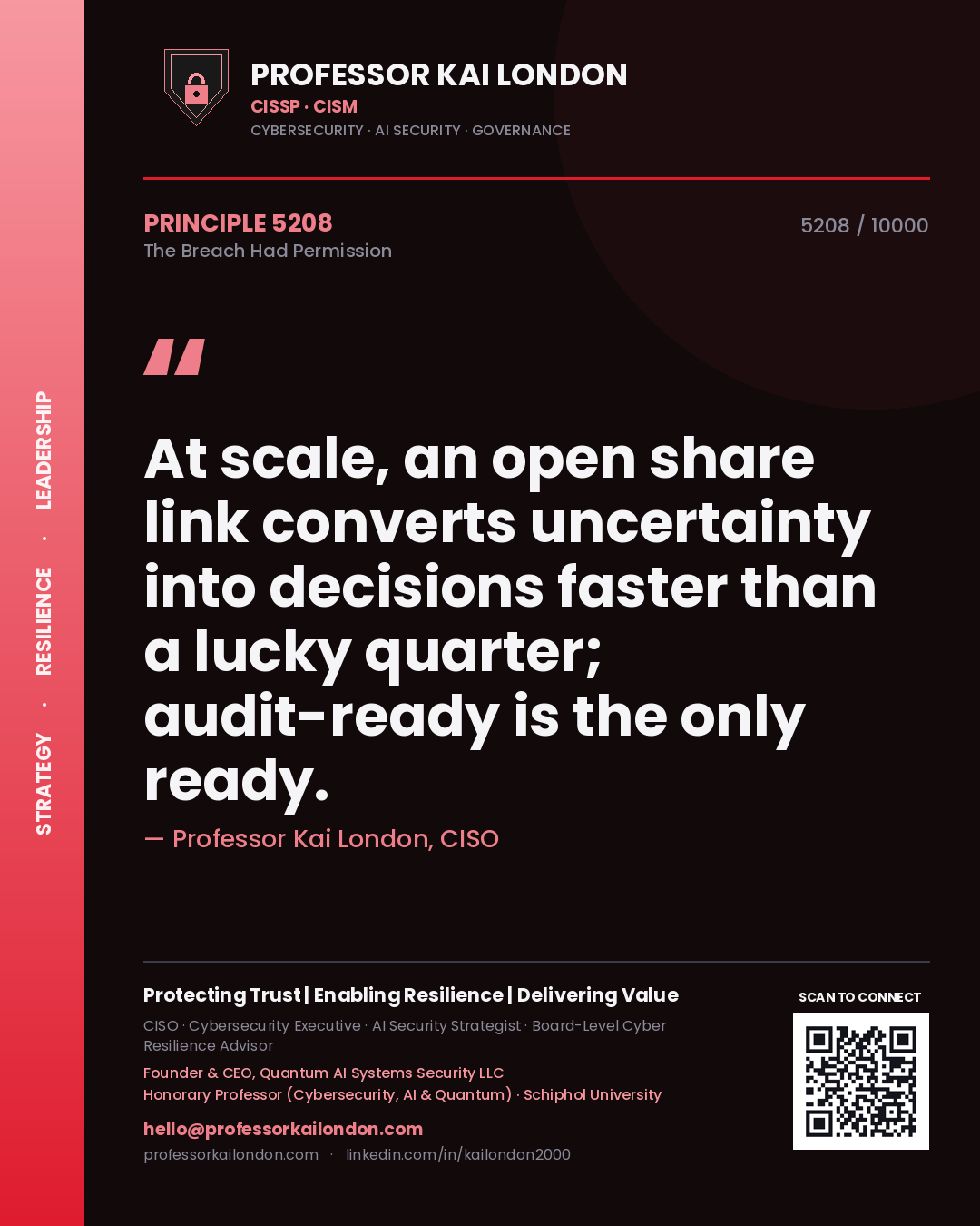 Professor Kai London principle 5208: At scale, an open share link converts uncertainty into decisions faster than a lucky quarter; audit-ready is the only ready.