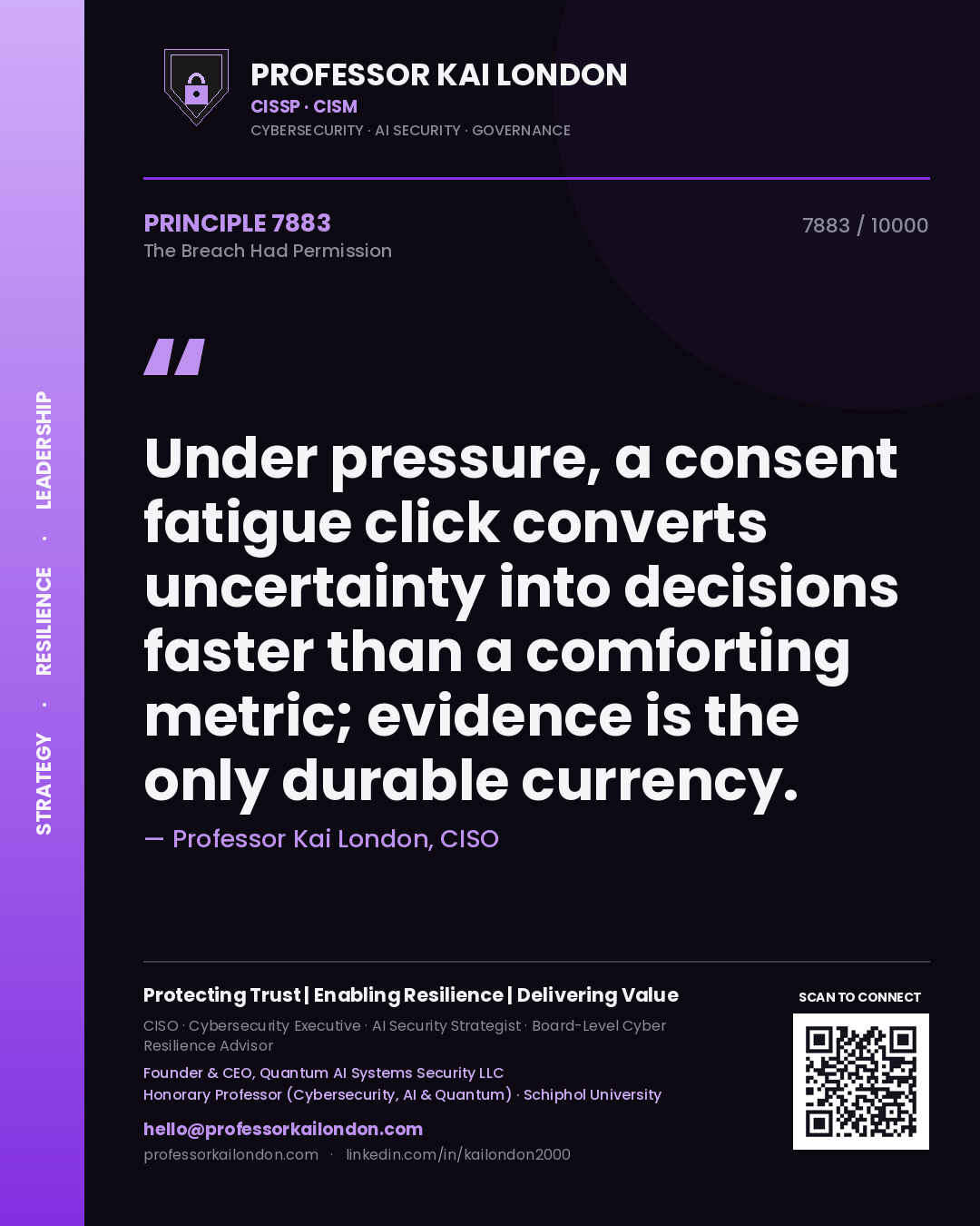 Professor Kai London principle 7883: Under pressure, a consent fatigue click converts uncertainty into decisions faster than a comforting metric; evidence is the only durable currency.