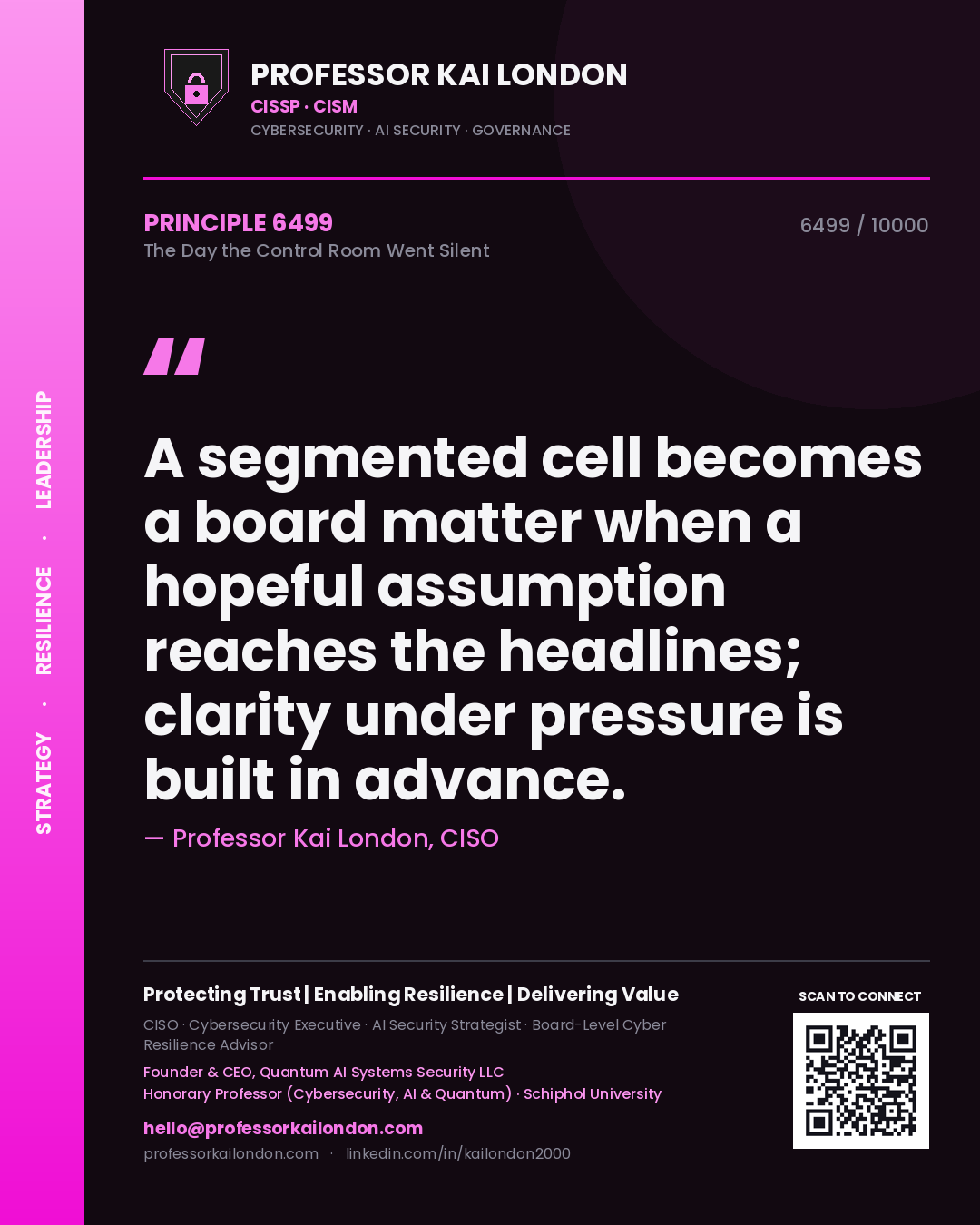 Professor Kai London principle 6499: A segmented cell becomes a board matter when a hopeful assumption reaches the headlines; clarity under pressure is built in advance.