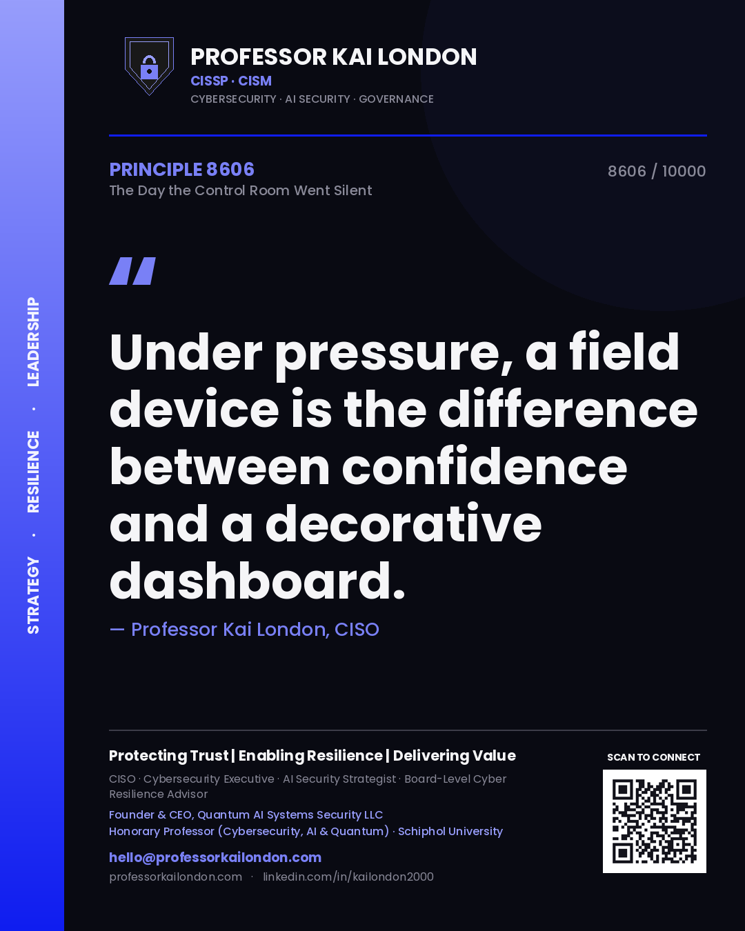 Professor Kai London principle 8606: Under pressure, a field device is the difference between confidence and a decorative dashboard.