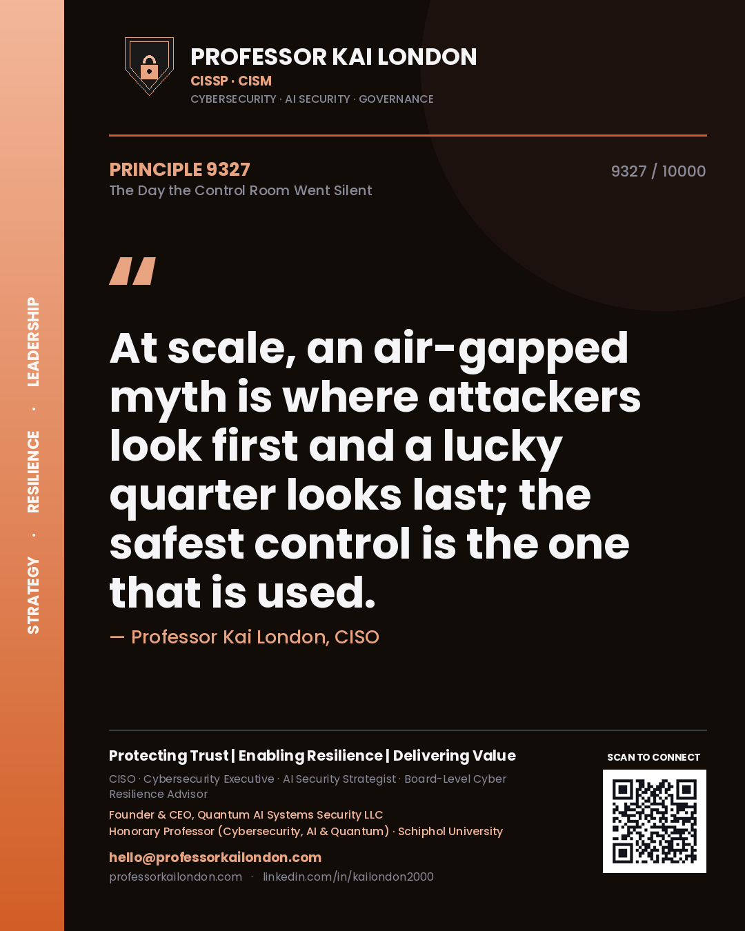 Professor Kai London principle 9327: At scale, an air-gapped myth is where attackers look first and a lucky quarter looks last; the safest control is the one that is used.