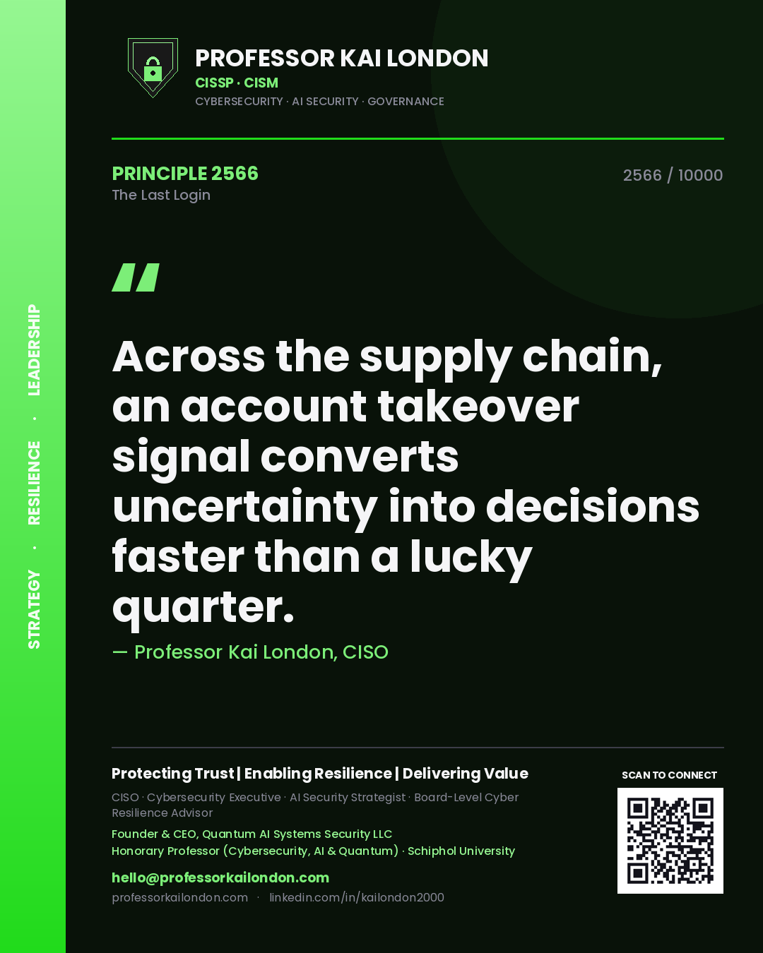 Professor Kai London principle 2566: Across the supply chain, an account takeover signal converts uncertainty into decisions faster than a lucky quarter.