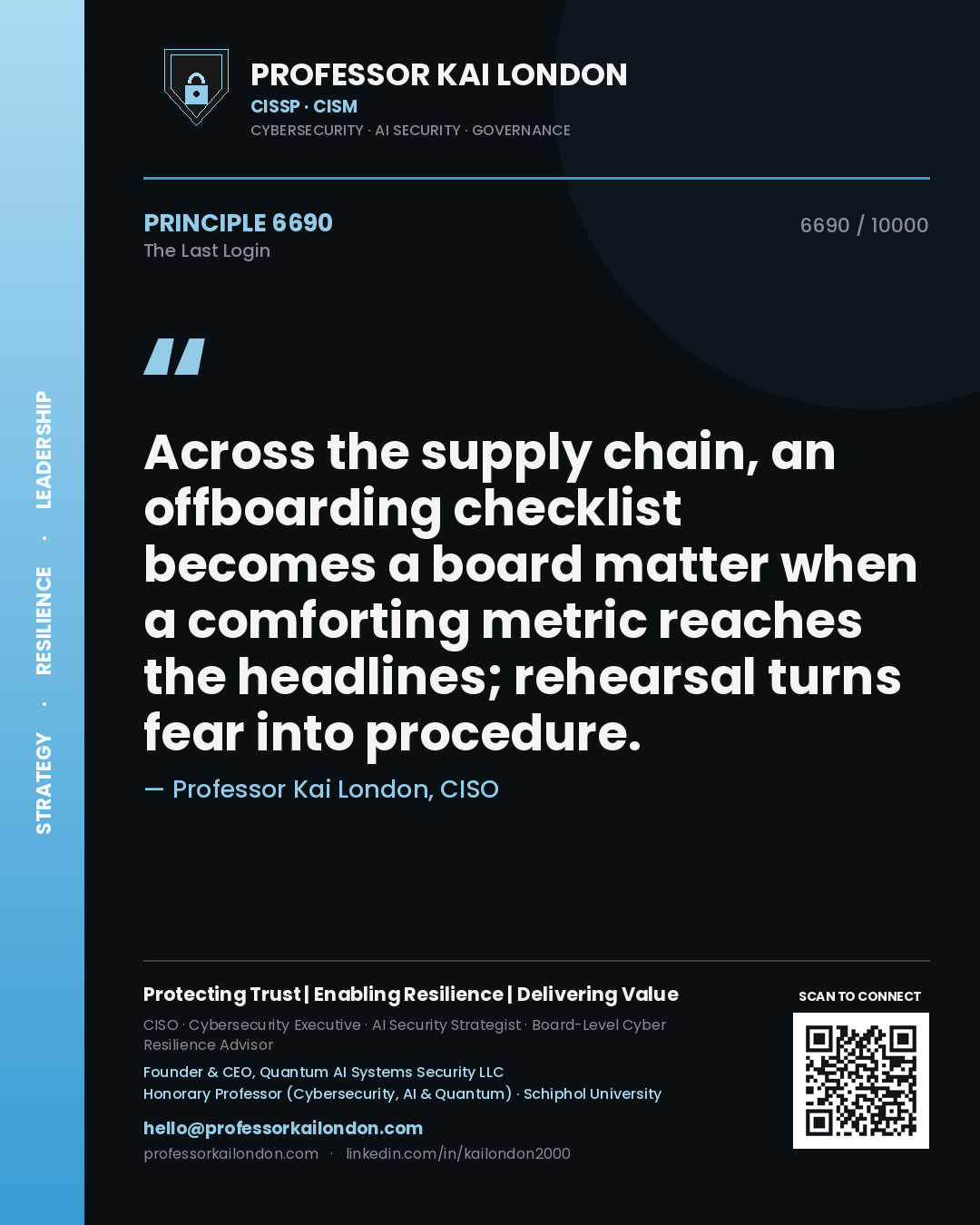 Professor Kai London principle 6690: Across the supply chain, an offboarding checklist becomes a board matter when a comforting metric reaches the headlines; rehearsal turns fear into procedure.
