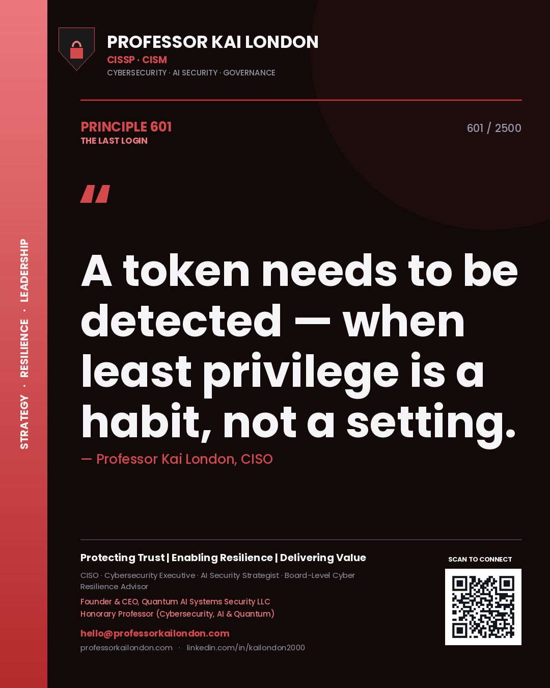 Professor Kai London principle 601: A token needs to be detected — when least privilege is a habit, not a setting.