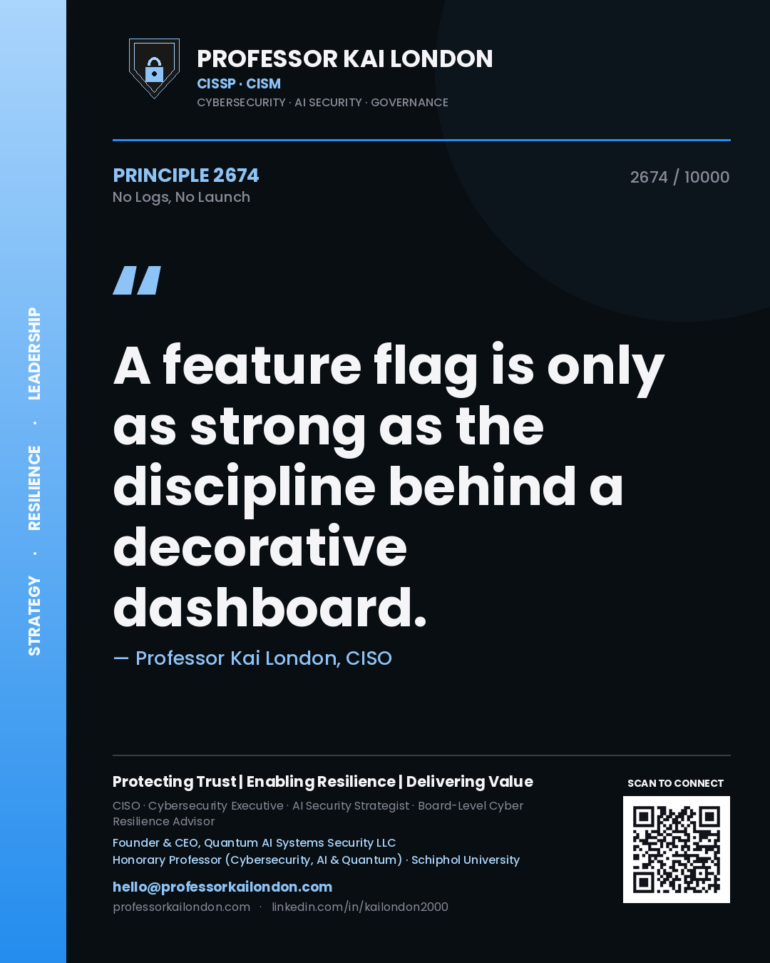Professor Kai London principle 2674: A feature flag is only as strong as the discipline behind a decorative dashboard.