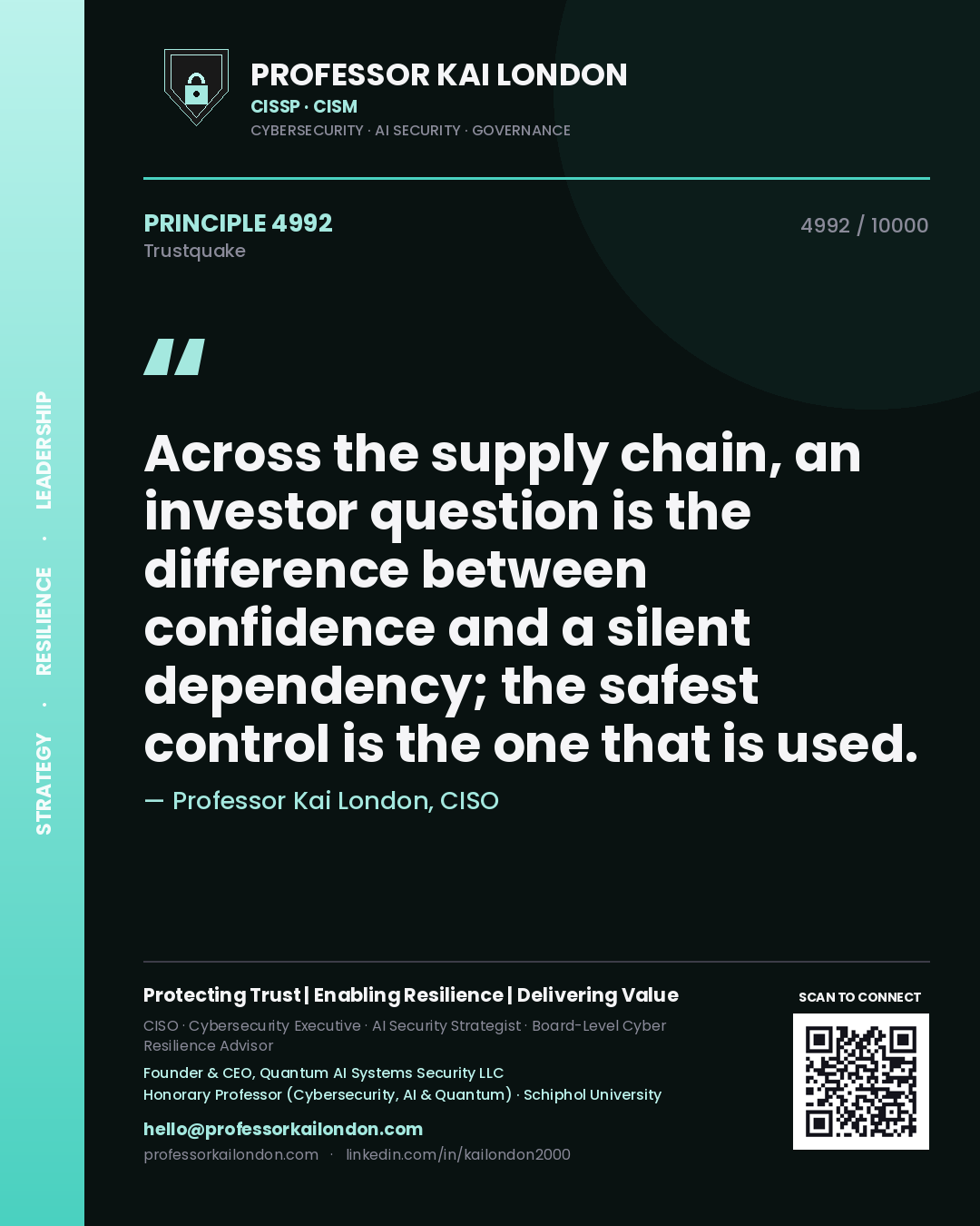 Professor Kai London principle 4992: Across the supply chain, an investor question is the difference between confidence and a silent dependency; the safest control is the one that is used.