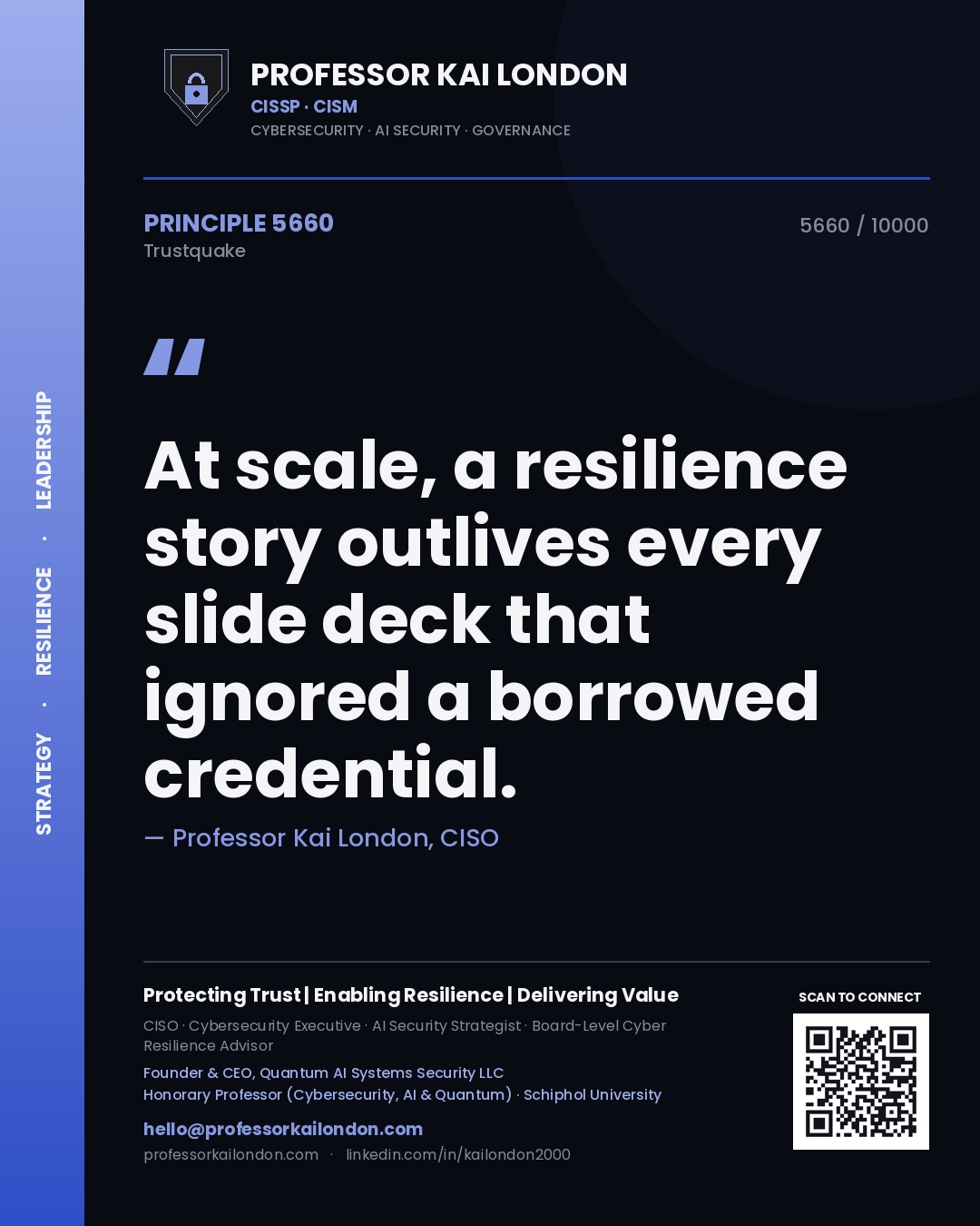 Professor Kai London principle 5660: At scale, a resilience story outlives every slide deck that ignored a borrowed credential.