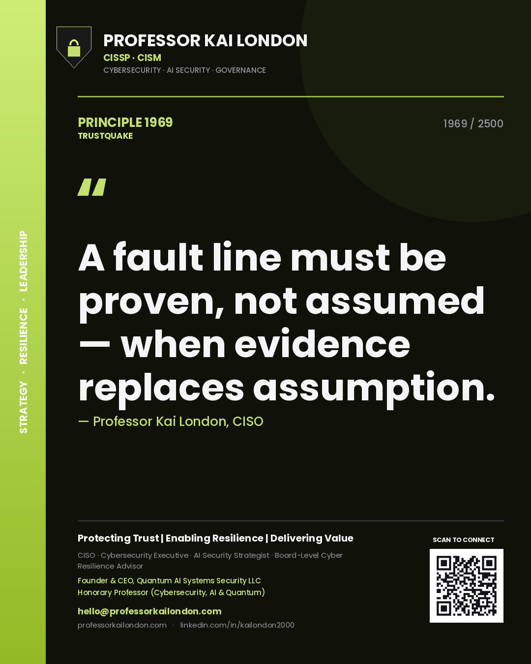 Professor Kai London principle 1969: A fault line must be proven, not assumed — when evidence replaces assumption.